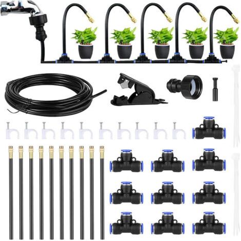 Système d'irrigation automatique incurvé, buse réglable, conception d'économie d'eau, kit d'irrigation de brouillard, système d'irrigation interdite d'installation rapide pour jardin yard (1/4)