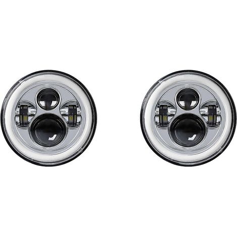 Phares avant à LED 2 x 7 pouces, projecteur à faisceau haut/bas jaune et blanc pour Road King, Street Glide, Ultra Classic Glide, V-Star 1100 (1/5)