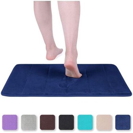 Badematte aus Memory-Schaum, saugfähig, rutschfest, waschbar – 40 x 60 cm, marineblau (1/5)