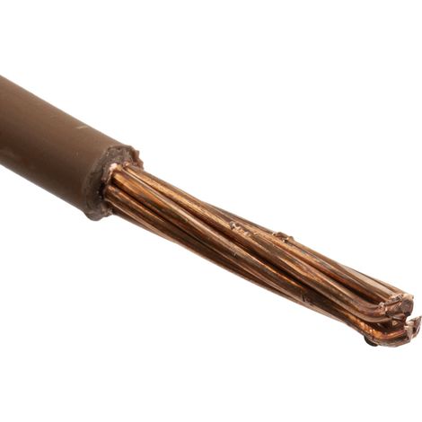 RS PRO câble, section: 10 mm² 100m, 450 V c.c., 750 V c.a. LSZH Marron HO7Z-R Câble à conducteur simple ( Prix pour Bobine de 100 Mètres )
