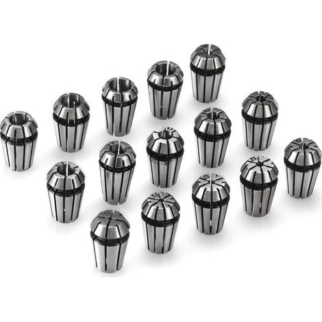 15pcs ER11 Jeu De Pinces De Serrage À Ressort De Précision Pour Tour De Fraisage De Gravure Cnc, 1.0mm-7.0mm & 1/4", 1/8