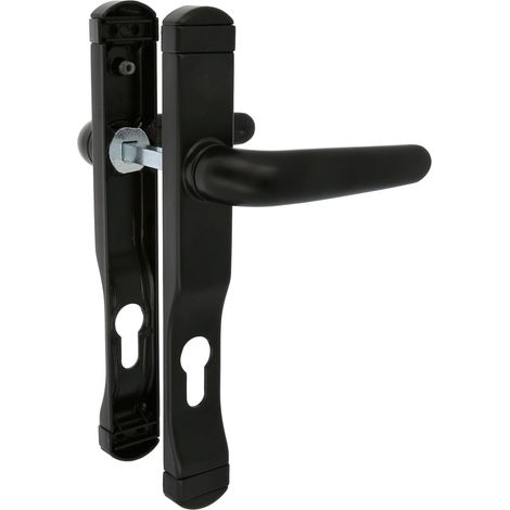AMIG Poignées sur plaque à cylindre 1500ALPB85 225 x 30 mm Aluminium Noir (1/4)