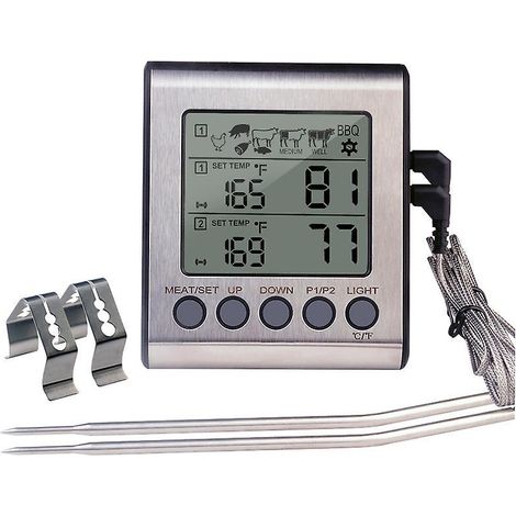 thermometre Four Thermometre De Cuisine Numrique Avec 2 Sonde Temperature Pour Four Gril Cuisson Patisserie Thermometre Alimentaire Avec Rtroclair (1/4)