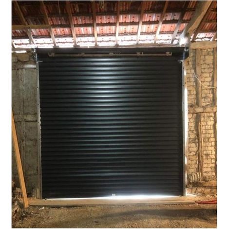 4M – Rideau métallique motorisé 220V – Lames pleines 7/10ème – Largeur 4000mm – Hauteur 1500mm – Moteur central avec débrayage intégré - RAL7016 (1/2)