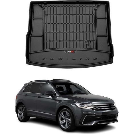 Tapis de Coffre 3D TPE Premium Compatible avec VW Tiguan II 2016-2024  Bac de Protection de Coffre Intérieur antidérapant Revêtement de Coffre Bords Hauts pour Voiture Noir (1/5)