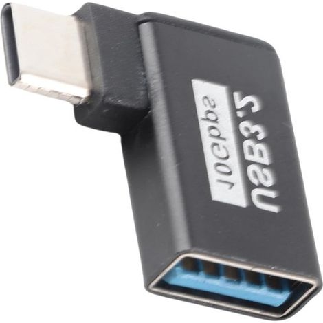 Adattatore OTG - Convertitore USB-C - Trasferimento file - Angolo di 90 gradi - USB 3.2 - Grigio (1/5)