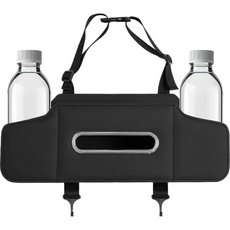 Organisateur automobile Solution de stockage à la banquette Organisateur de siège d'auto de poche Rangement de voyage en cuir avec boîte de boîtes de soie et porte-gobele (1/5)