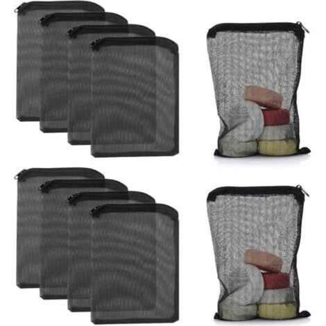 Lot de 10 sacs filtrants pour aquarium 30 x 20 cm avec fermeture éclair, maille fine, adaptés au charbon actif, biosphère (1/4)