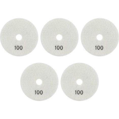 5Pcs Pads Diamant 4in pour Polissage Humide Marbre Granit Céramiques Kit 100 Grits (1/5)