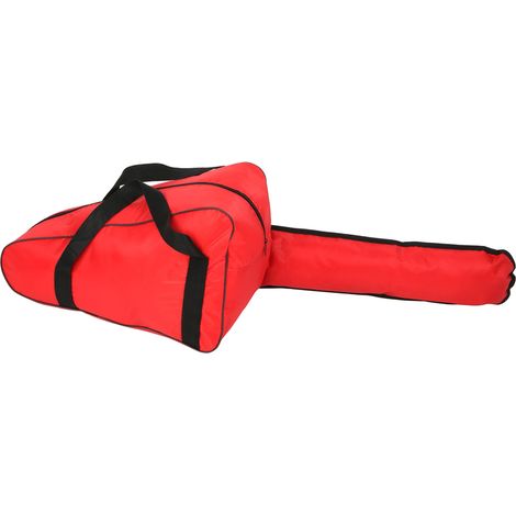 Housse de transport pour tronçonneuse en toile Oxford imperméable résistante, sac portable robuste pour bûcheron (rouge) (1/5)