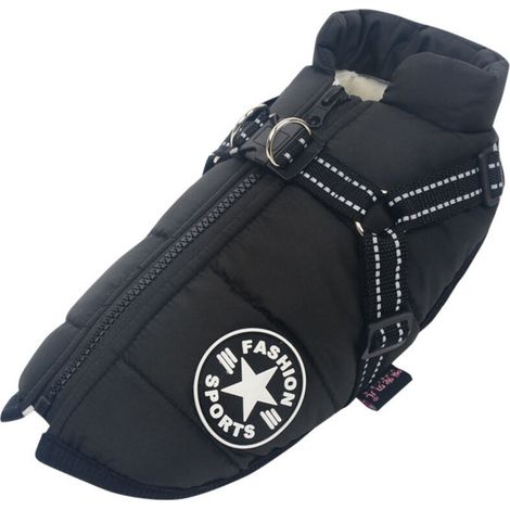 Vêtements d'automne et d'hiver pour chiens Vêtements rembourrés en coton chaud imperméable pour animaux de compagnie(S) (1/5)