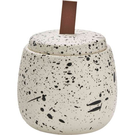 Pot à coton en céramique tacheté à la main (1/3)