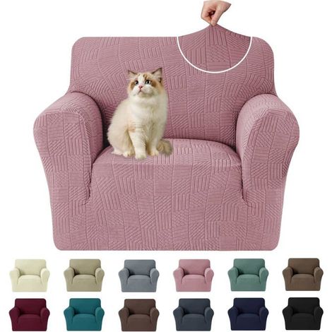 1 Housse de canapé, Extensible, Antidérapante, Polyester, Protection animaux, Salon (1/5)