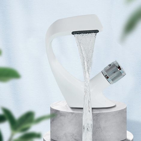 Bad Waschbecken Wasserhahn Waschtischarmatur Wasserfall Mischbatterie Badarmatur (1/4)