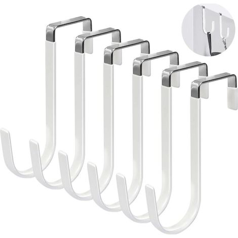 Türhaken, 6er-Set Türhaken mit Gummibeschichtung zum Schutz vor Kratzern. Robuster Organizer. (1/3)