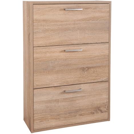 Scarpiera 3 Ribalte Doppie Linea 'Kavala' Cm. 25 X 65 X H.99,6 - Rovere (1/10)