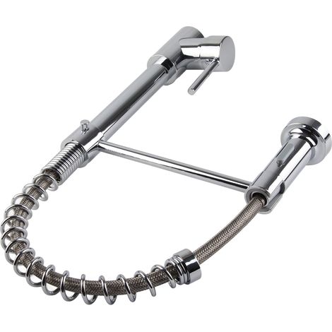 Robinet d'évier de cuisine G1/2 en cuivre, fer et caoutchouc, type ressort, pour évier de ferme ou camping-car. (1/5)