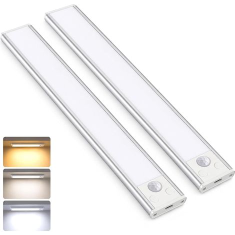2Pcs 40CM Lampe LED Rechargeable Cuisine Reglette - Lumiere Sous Meuble Placard [Classe énergétique G] (1/5)