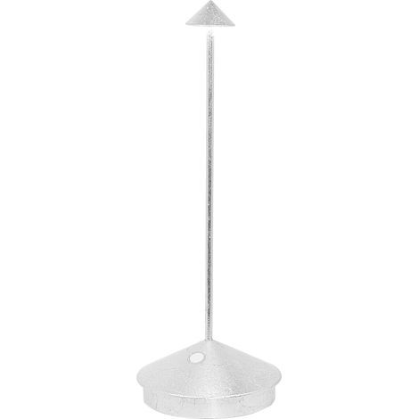 Lampada a led da tavolo Pina Pro Foglia argento ricaricabile e dimmerabile senza fili Zafferano 2200-2700-3000K