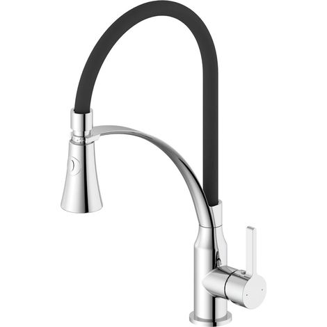 Sapho - Miscelatore da lavello Hebe, con braccio flessibile e doccetta, cromato HT430 (1/5)