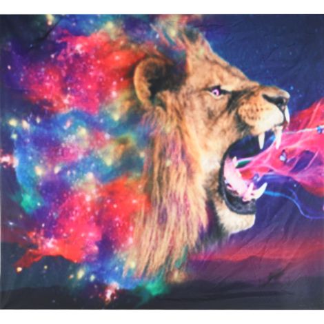 Tapis de yoga indien en polyester, jeté de canapé, tenture murale lion, couverture décorative 150x130cm (1/5)