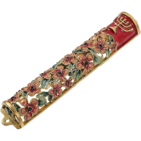 Mezouza, ornement de porte juif, plaque de Mezouza en métal avec parchemin.-16.50X3.00X2.00CM-As Shown