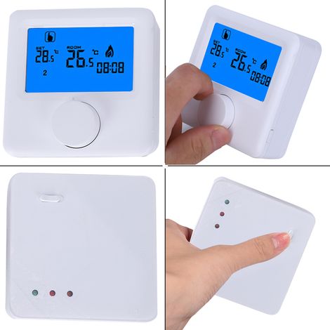 Digitales LCD-Funkthermostat mit drahtloser Funkverbindung für elektrische Heizsysteme (1/5)