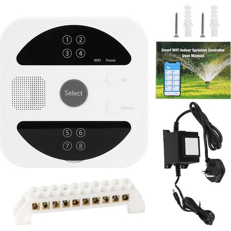 Programmatore Irrigazione WiFi 8 Zone, Controllo App e Timer, Scocca in Plastica Resistente alle Intemperie, Design Moderno, Ideale per Giardino e Prato (1/5)
