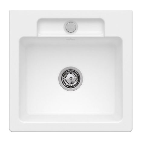 Fregadero de 1 cubeta VILLEROY ET BOCH Siluet 50 S Piedra Blanco CeramicPlus