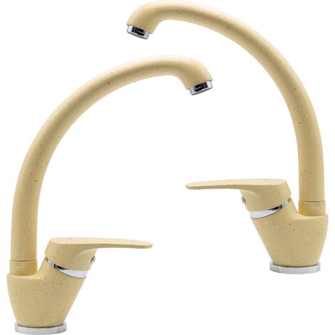 Set 2 pezzi miscelatore ottone avena1 lavello cucina oslo erogazione orientabile (1/5)