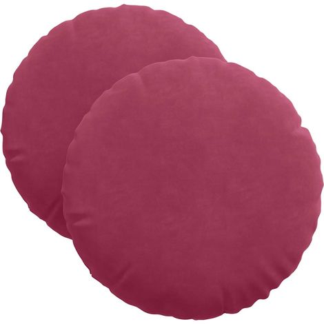 Maison Exclusive - Sitzkissen 2 Stück Weinrot Ø 40 x 13 cm Samt
