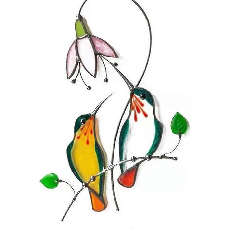 Kolibri fürs Fenster – Glasfenster-Hängedekoration – Muttertag/Weihnachten (1/5)