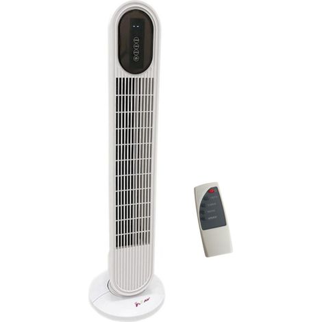 Ventilateur tour avec télécommande – 3 vitesses, oscillant, écran numérique et minuterie de 10 heures