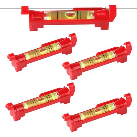 Lot de 4 Niveaux à Bulle sur Fil Niveau à Ligne pour Maçonnerie Plomberie Gouttière (Rouge) (1/5)