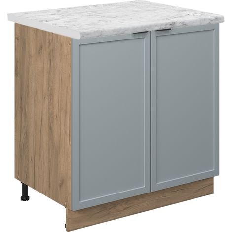 Mobile lavello cucina Fame-Line, Blu-grigio chiaro, 80 cm , PL Marmo, Vicco