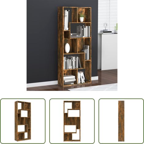 Bücherregal Holzwerkstoff - Bücherregal Räuchereiche 67x24x161 cm Holzwerkstoff (1/5)