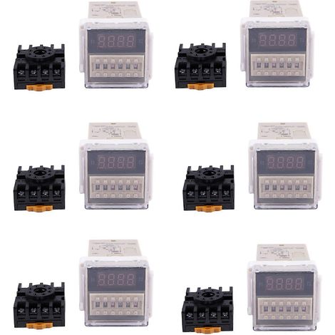 Outil de montage de relais double temporisé programmable 6X AC 220V 5A DH48S-S (1/5)