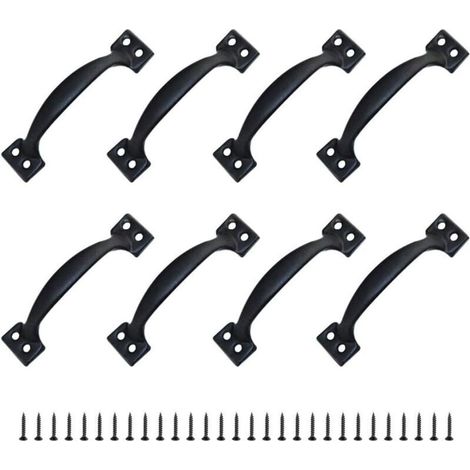 8 Poignées Poignee de Meuble Bouton de Porte Poignee Entraxe Rustiques en Alliage de Zinc Pour Cuisine Porte de Grange Jardin Remise (120MM)
