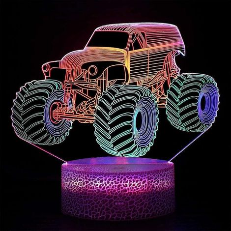Veilleuse 3D SCSYV pour voiture, lampe à illusion d'optique, cadeau créatif, lampe visuelle, télécommande tactile dynamique, LED pour la décoration de chambre d'enfant, décorations de Noël et fêtes. (1/5)
