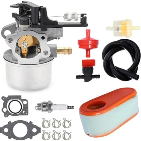 Carburateur pour Briggs & Stratton 111P02 121Q02 114P02 11P902 121S02 1121Q07 21S07 121S75 124Q02 Kit carburateur tondeuse 796602 avec filtre à air 591137 590948 (1/4)