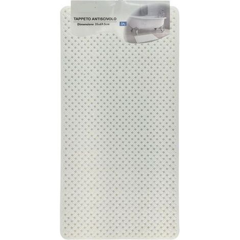 Cleafe - Tappeto Antiscivolo Effetto Intrecciato Bianco Per Vasca Da Bagno Doccia 35x69.5cm 10794 -
