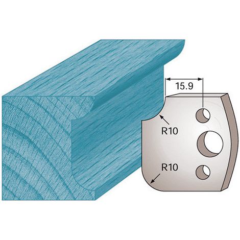 Diamwood Jeu de 2 fers profilés Ht. 40 x 4 mm en Acier SP - Congé et quart de rond M175 - Rayon 10 mm - Compatible avec porte-outils de toupie - Qualité suisse (1/2)