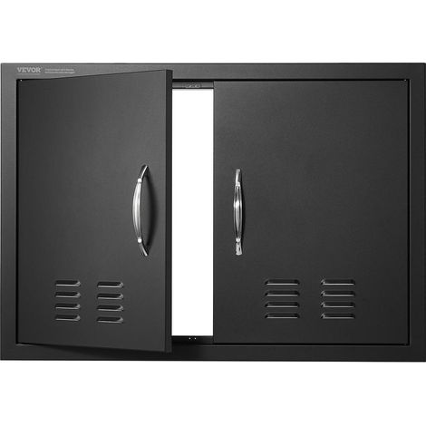 Rangement extérieur facilité avec porte d'accès barbecue, double porte réversible à poignées et évents (1/5)