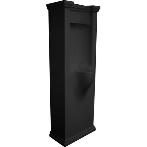 WALDORF Back Inlet Standing Urinal 44x124,5cm, y compris siphon et ensemble de fixation, noir mat