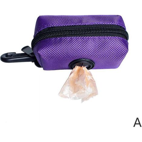 Distributeur De Sachets Pour Déchets Canins - Accroche Ceinture Ou Laisse - Polyester Noir Ou Bleu - 9,5 x 5 x 5 cm - 1 Pièce