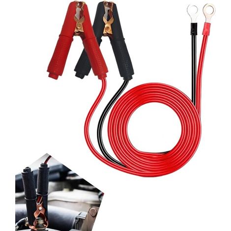 2 Pièces 30A Pinces Crocodile 12V 24V - Câbles de Démarrage pour Chargeur de Batterie de Voiture, 1Meters,Pinces Crocodiles, pour Voitures et Motos (1/5)