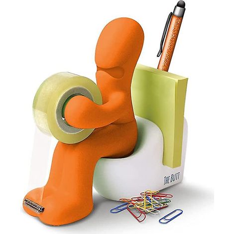 Bürobedarf – Lustiger Klebebandabroller – Witziger und cooler Büroaccessoire-Halter mit Klebebandrolle, Büroklammern, Haftnotizen und (1/5)