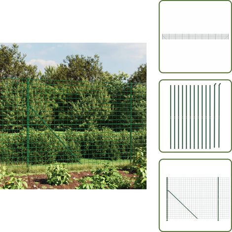 Clôture en treillis métallique avec bride vert 2x25 m - Clôture Métal - Clôture Jardin - Clôture Rigide - Clôture Verte - Clôture Design (1/5)