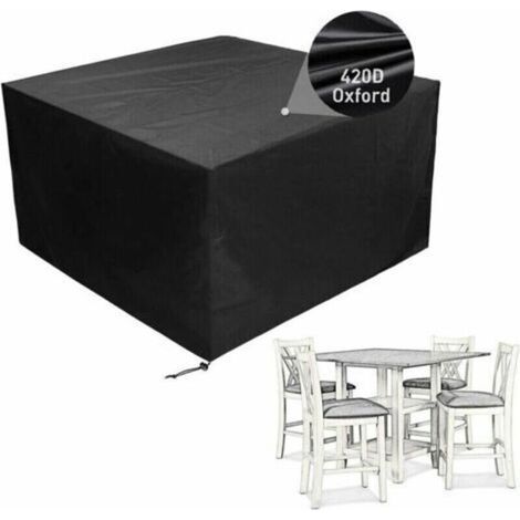 Housse de Protection pour Table Carrée et Mobilier d'Extérieur, Fabriquée en Tissu Oxford Imperméable et Résistant aux UV et aux Intempéries, Dimensions 135x135x74 cm. (1/5)