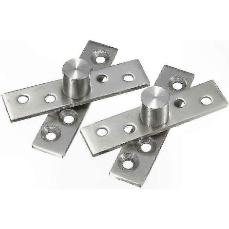 Türscharnier silberfarben, 74 mm, 360° drehbar, Türbeschlag, Komplettset, leichtgängige Drehung, Oberfläche aus gebürstetem Metall. (1/4)